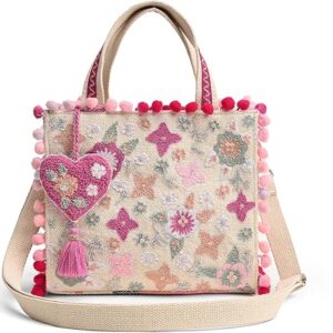Jacquard Handbag with Adjustable Strap