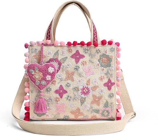 Jacquard Handbag with Adjustable Strap