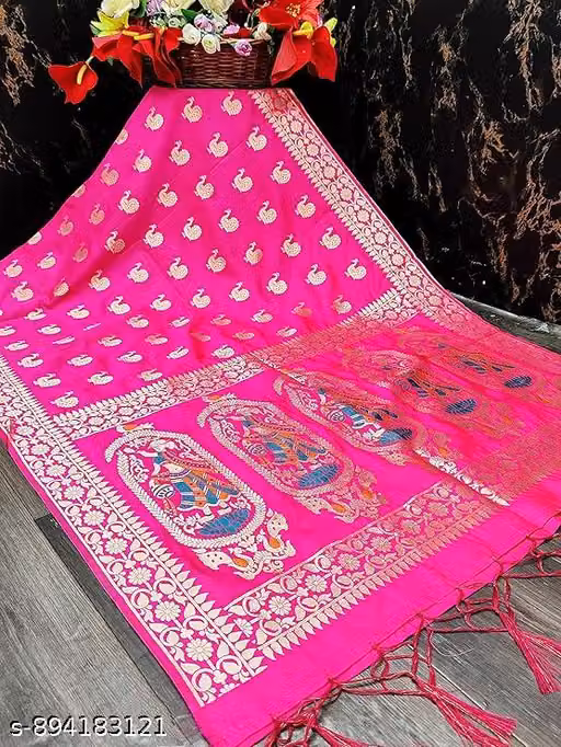 Premium Pink Art Silk Dupatta