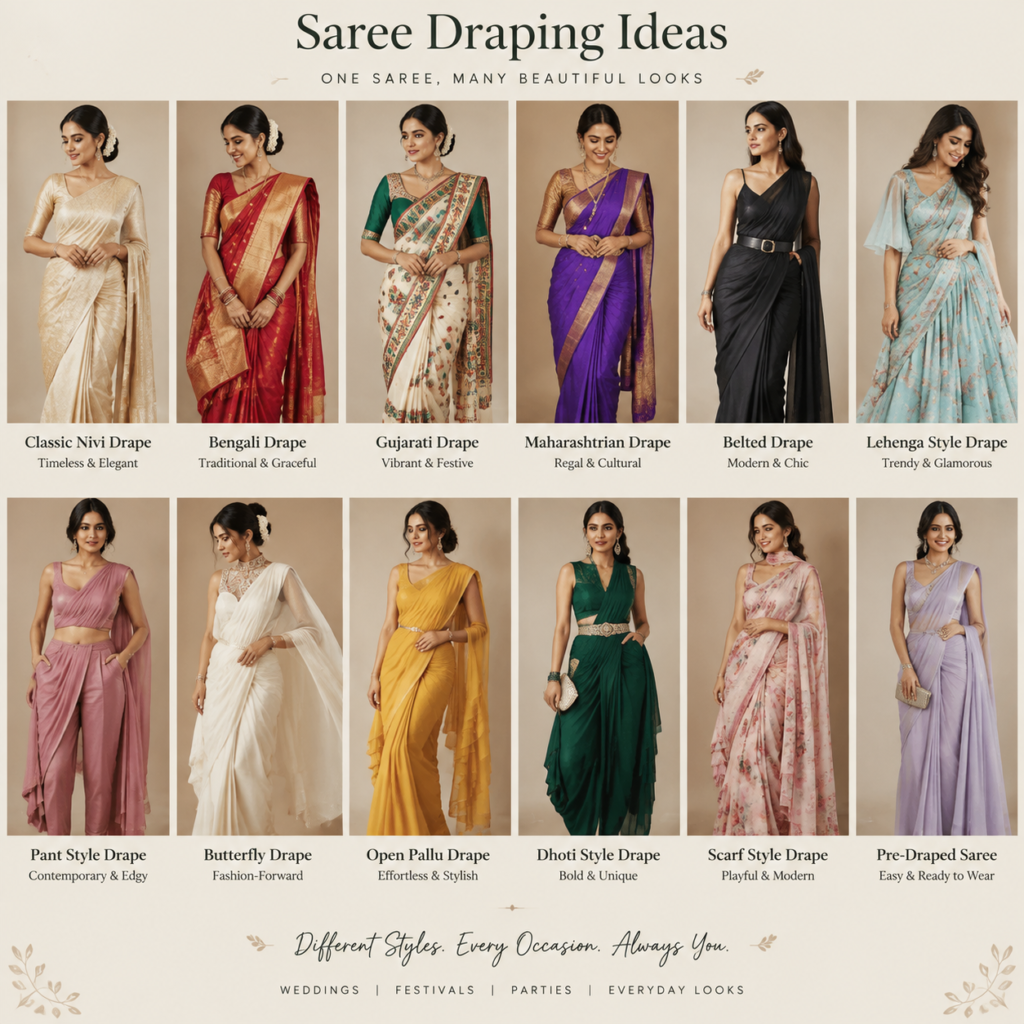 Best Saree Draping Ideas for a Stylish and Elegant Look