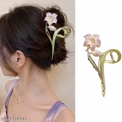 1 pcs Purple Metal Claw Clip Flower