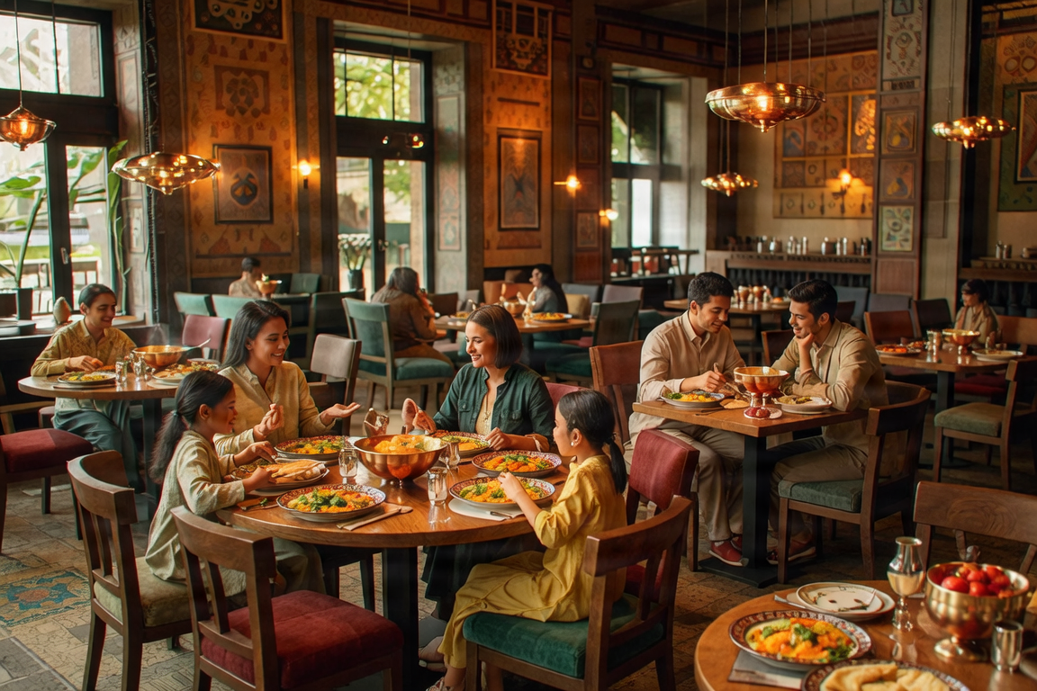 Elegant and comfortable dining ambience at Deccan Spice in Jubilee Hills